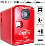 Mini Fridge Bluetooth - Portable Small Cooler for Bedroom Office Makeup Compact Beverage Chiller for Drink Soda Wine