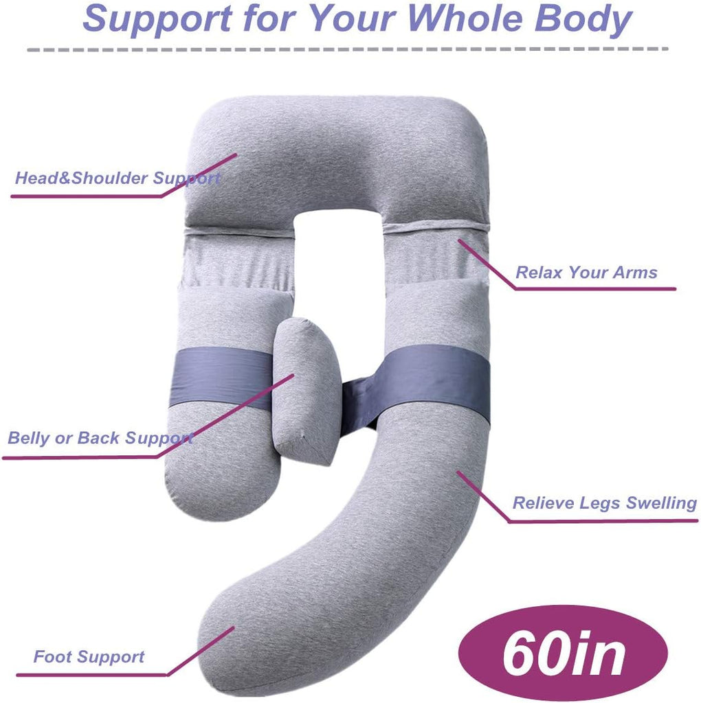 60 inch Pregnancy Pillow, Detachable U Shape Full Body Pillow for Maternity Support, Sleeping Pillow for Pregnant