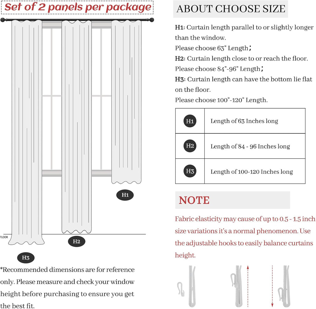 Pinch Pleated Linen Curtains 96 Inches Long for Living Room Bedroom, Light Filtering Boho Window Drape 96 inch 2