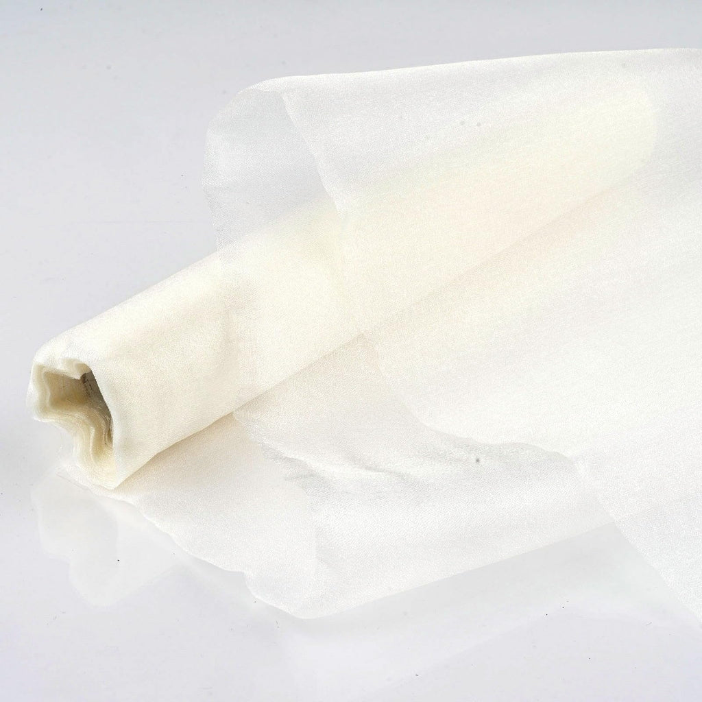 12" x 10 yds Chiffon Fabric Bolt for Ceiling Decoration Wedding Party Event Table Decoration Supply - Ivory