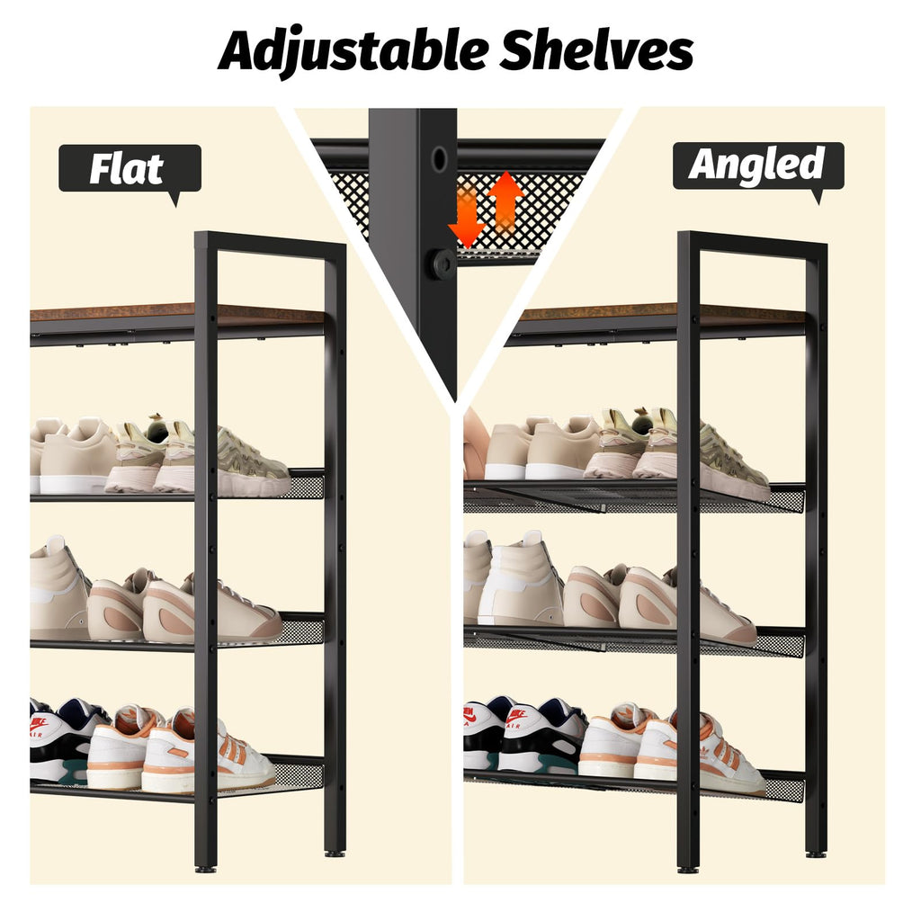 4 Tier Shoe Rack, Shoe Rack for Front Door Entrance