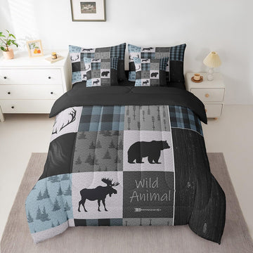 Bear Wild Animal Comforter Set Bed in a Bag