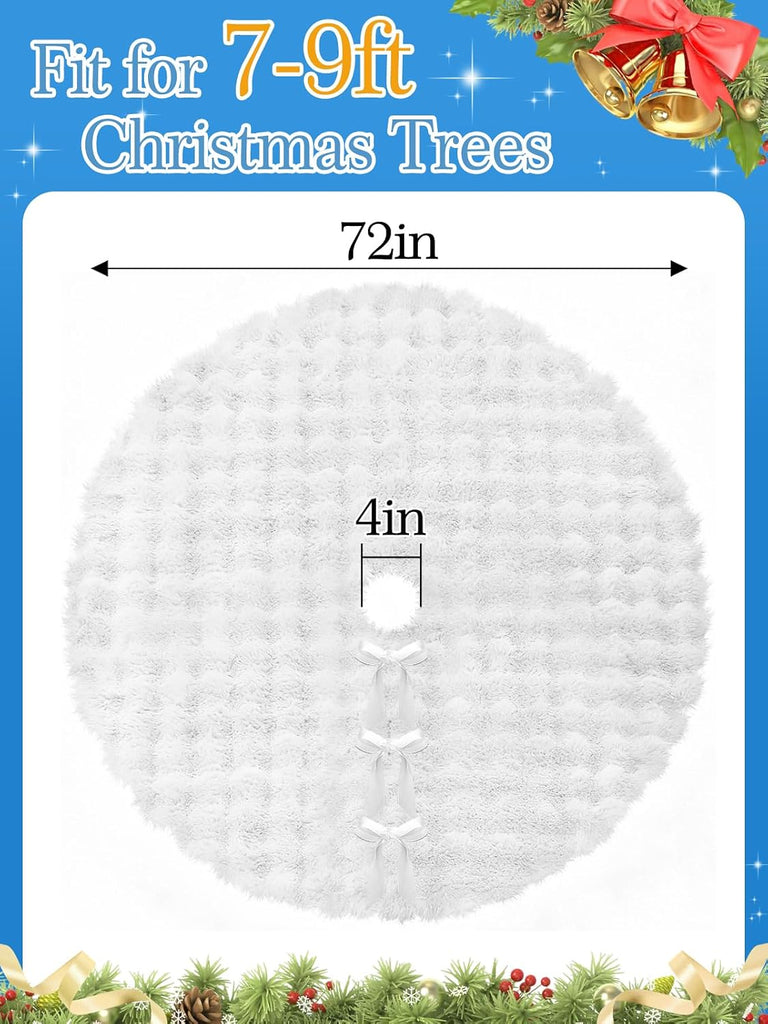 72in Extra Large Faux Fur Christmas Tree Skirt