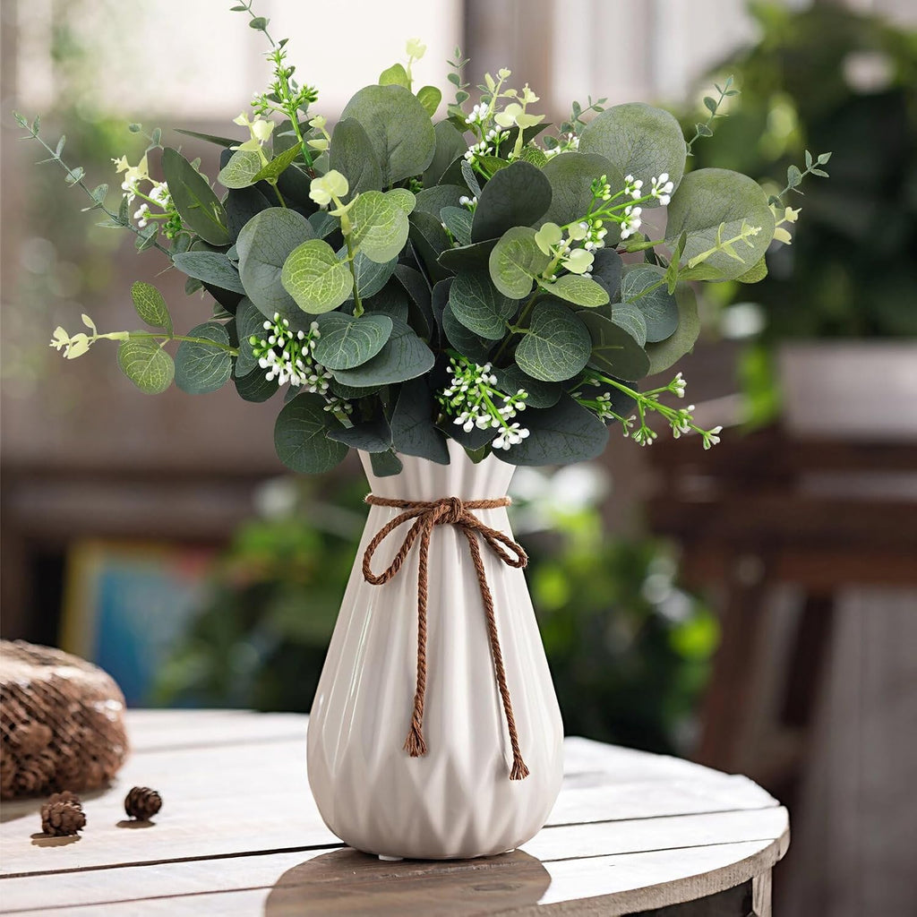 Eucalyptus Stems Bulk , 4 Kinds Mixed Artificial Silver Dollar Eucalyptus Leaves Bundle Faux Greenery Branches - Set of 30