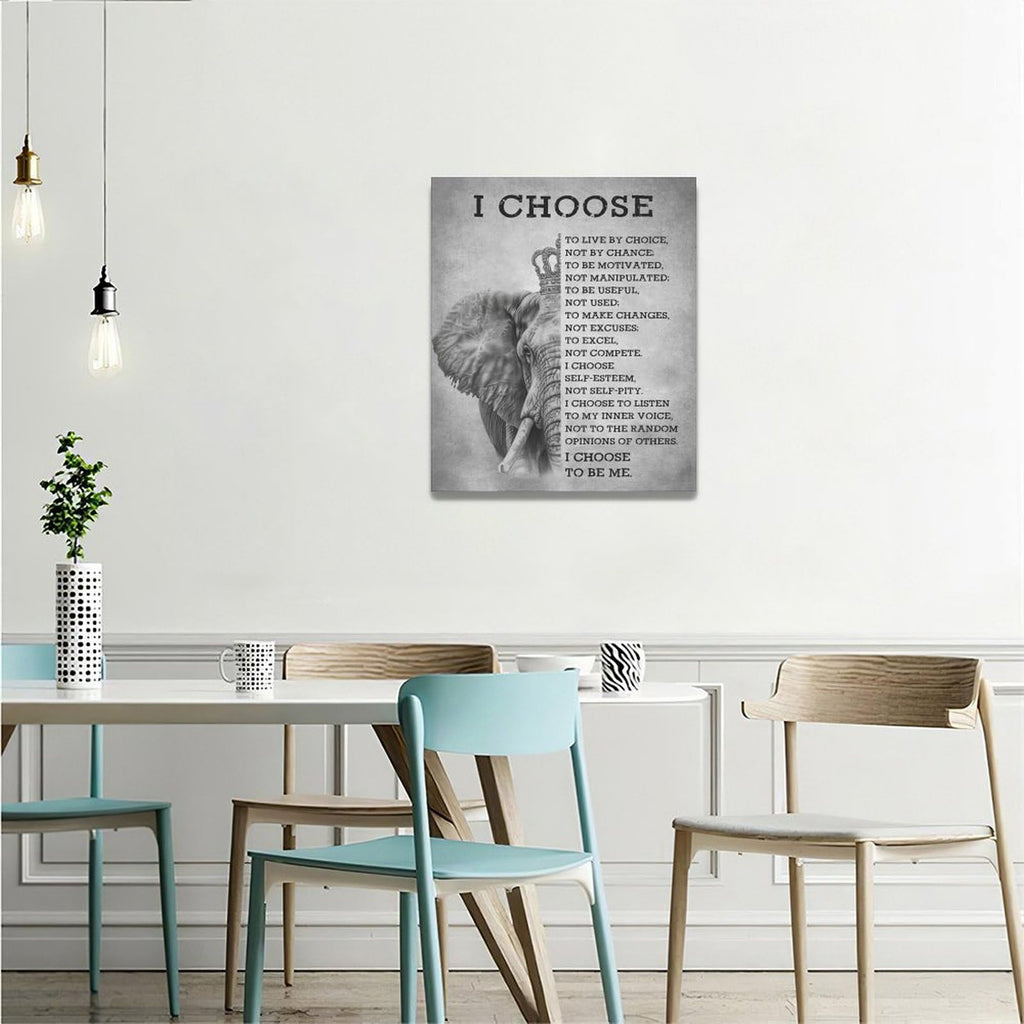 Elephant Wall Art Inspirational Quotes Elephant Pictures Wall Decor Black and White Canvas Prints Framed Artwork Home