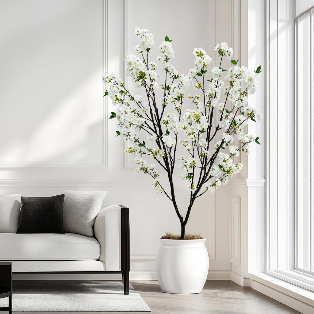 Artificial White Cherry Blossom Tree 6ft