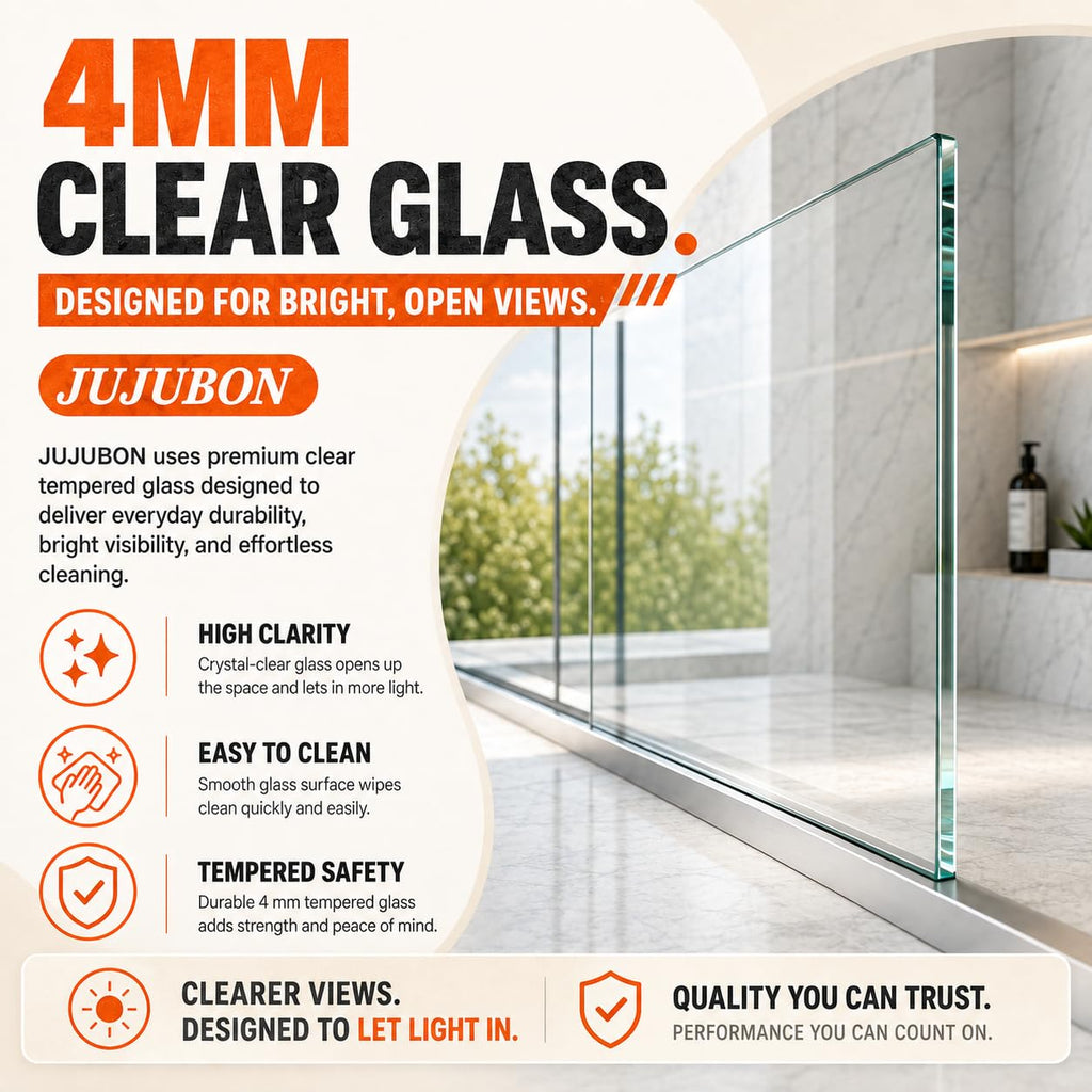 64x80 Interior Door Slab, Half-Lite Clear Glass Doors, Pantry Door, Room Doors