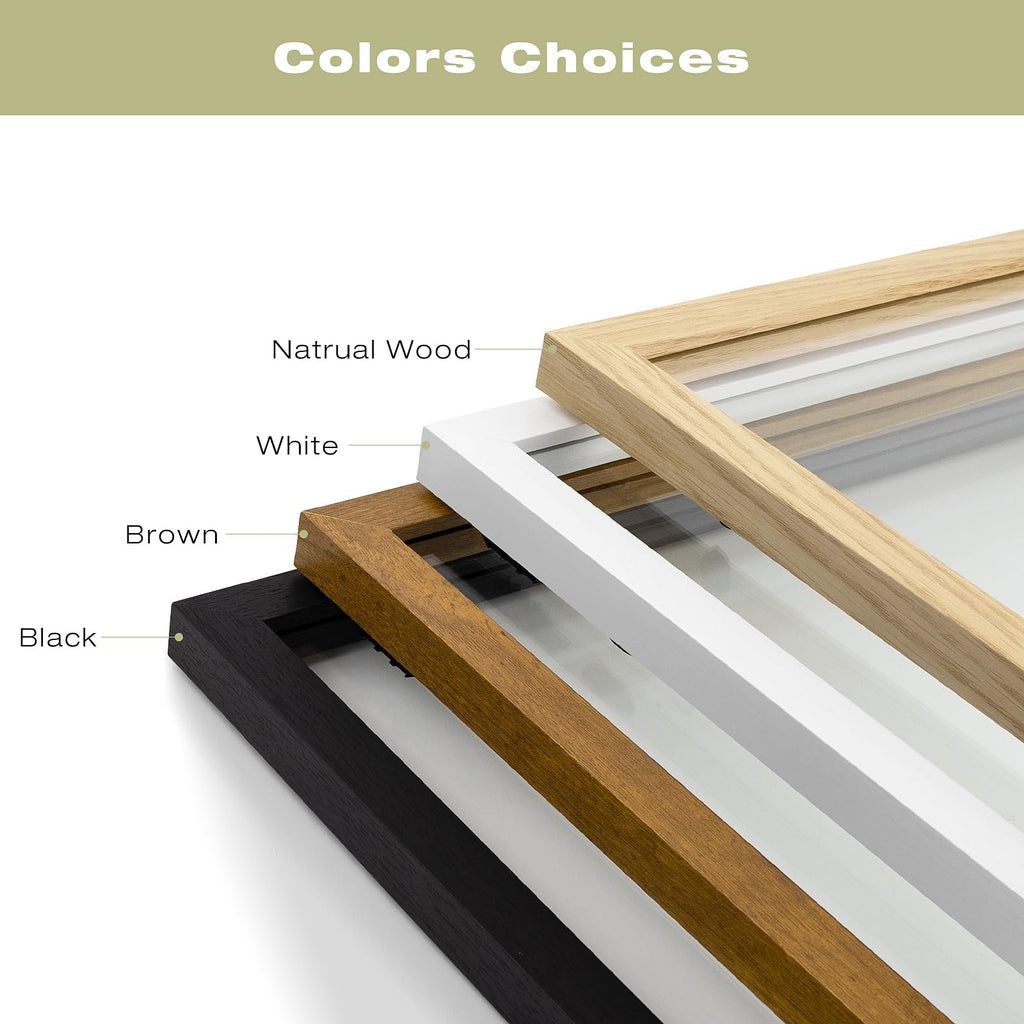 16x20 Floating Picture Frame - Natural Wood Solid Wood for Pressed Flower