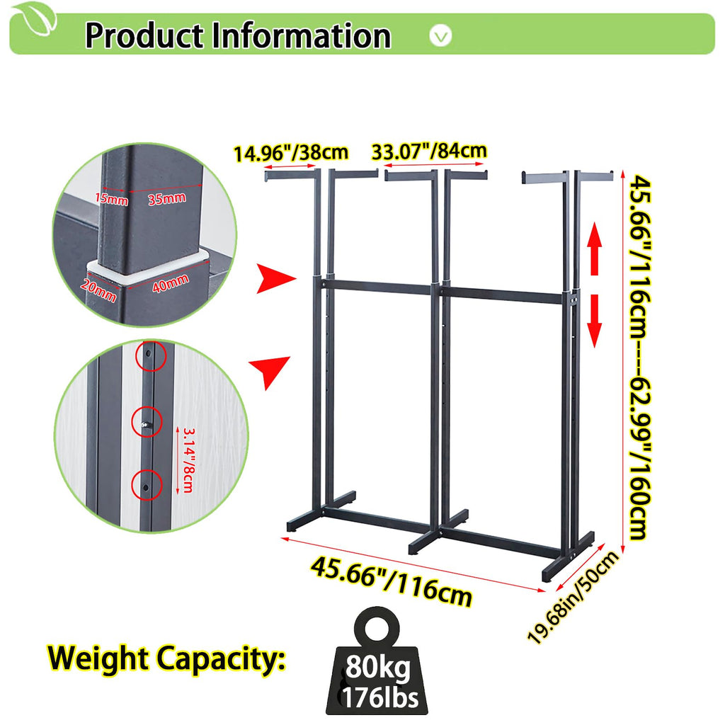 Floor Standing Garment Rack - Heavy Retail Display Racks With Wheels
