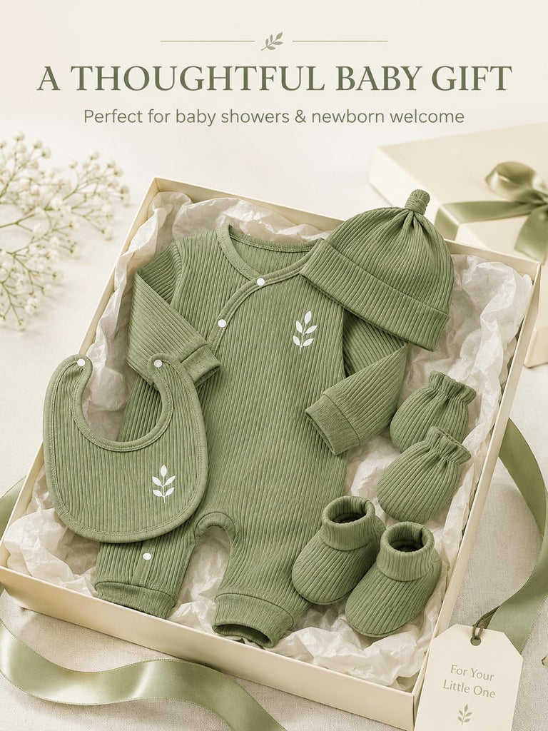 Baby Boy Piece Ribbed Romper Set
