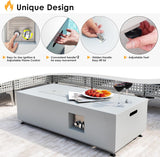 42" Outdoor Propane Fire Pit Table, 50,000 BTU Rectangle Natural Gas Firepit with Tank Table, No Assembly Low Profile Fire Table for Outside Patio & - Image 5