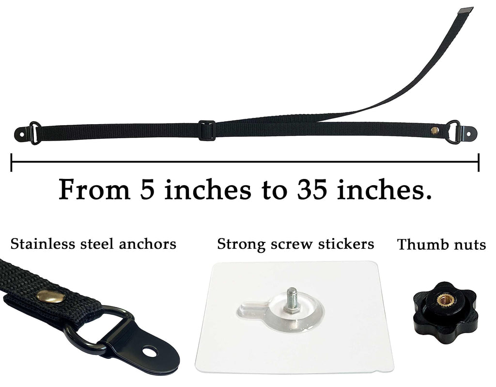 6 Pack Adjustable TV Safety Straps, No-Drill Adhesive Anti-Tip Furniture Anchors for Baby Proofing, Flat Screens Fix