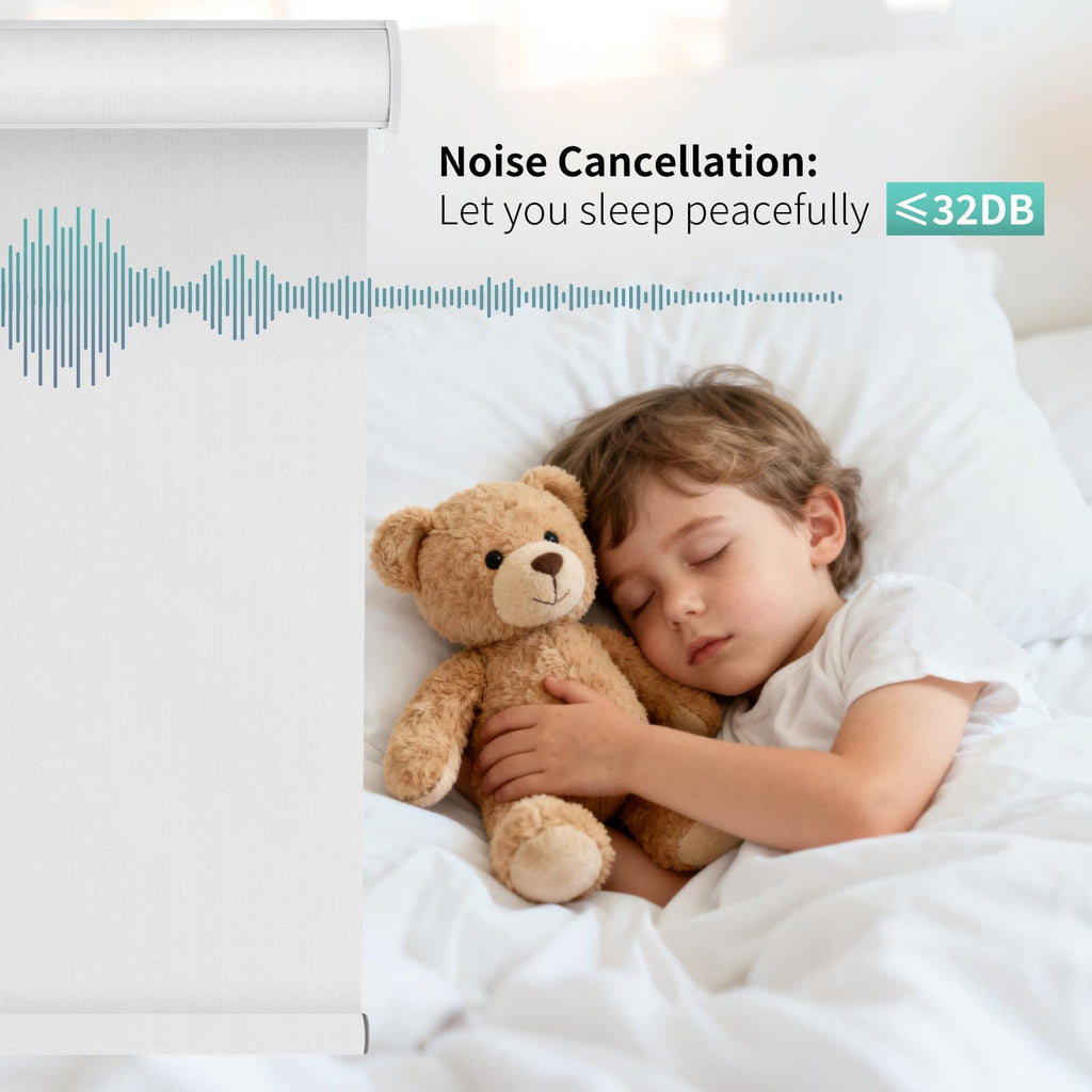 Motorized Blinds with Remote, Roller Shades for Indoor Windows, 100% Blackout Electric Blinds with Remote for