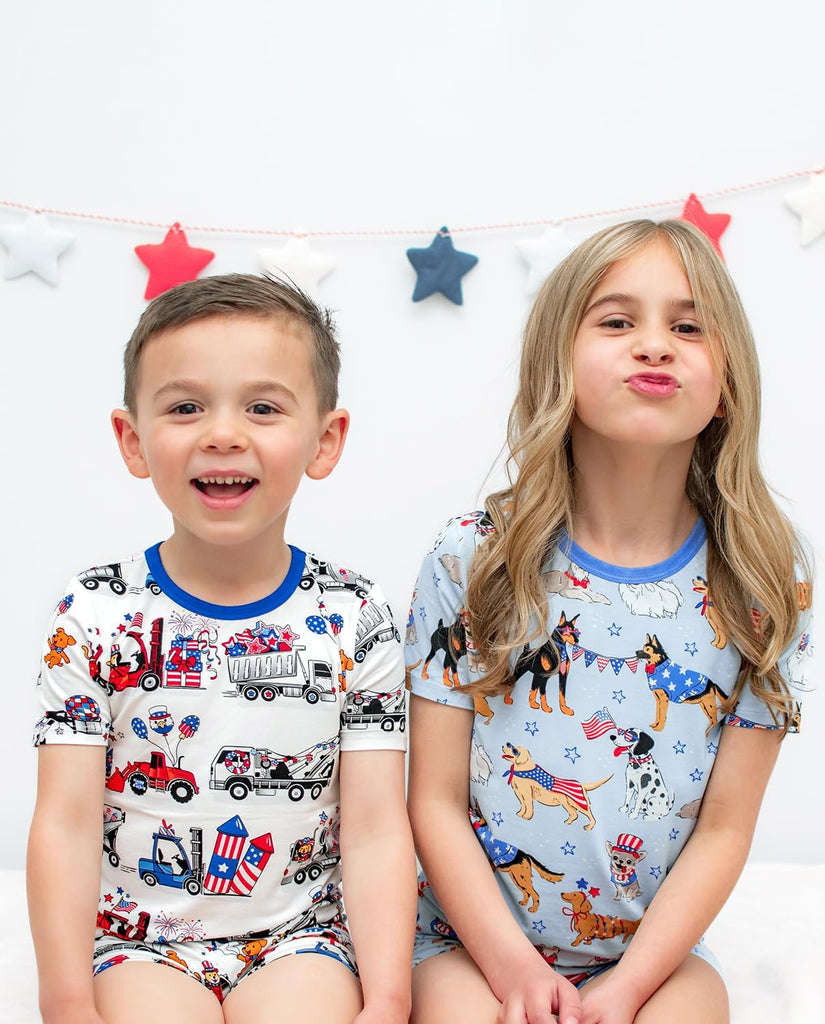 Bamboo Viscose Toddler Boys Pajamas Set, Short Sleeve Kids