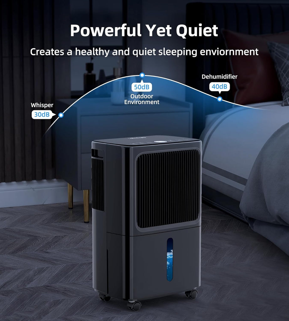 2500 Sq.Ft Dehumidifiers for Home with Drain Hose Max 34 Pints, Dehumidifier for Basement, Bathroom, Bedroom
