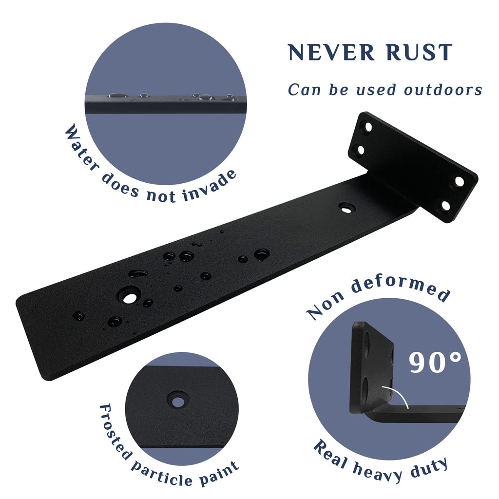 6 Inch Floating Shelf Brackets, 6 Pack L‐Shape Shelf Supports