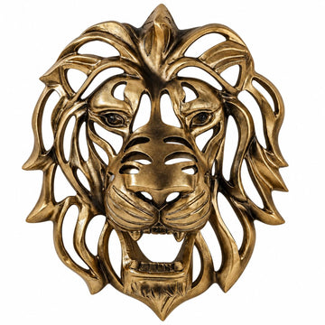 Gold Lion Head Wall Decor - Modern Animal Wall Sculpture, Lion Wall Art, Gold Wall Hanging Home Decoration