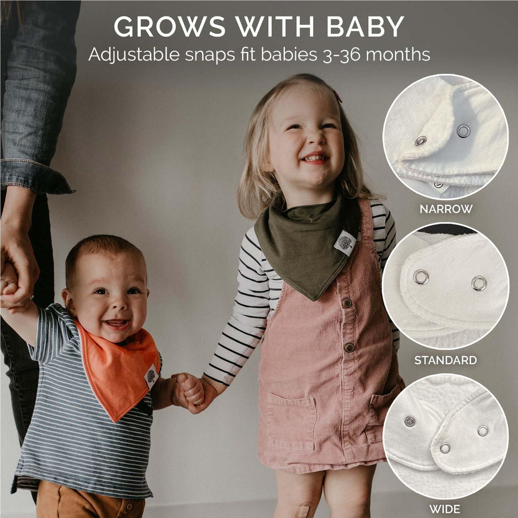 Bibs, Bandana Bibs & Drool Bibs for Teething, 8-Pack - Cloud