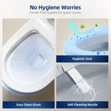 Smart Toilet with Built-in Tank - Electric Bidet Toilet with Side Knob Control, Foot Sensor Operation, Auto Flush