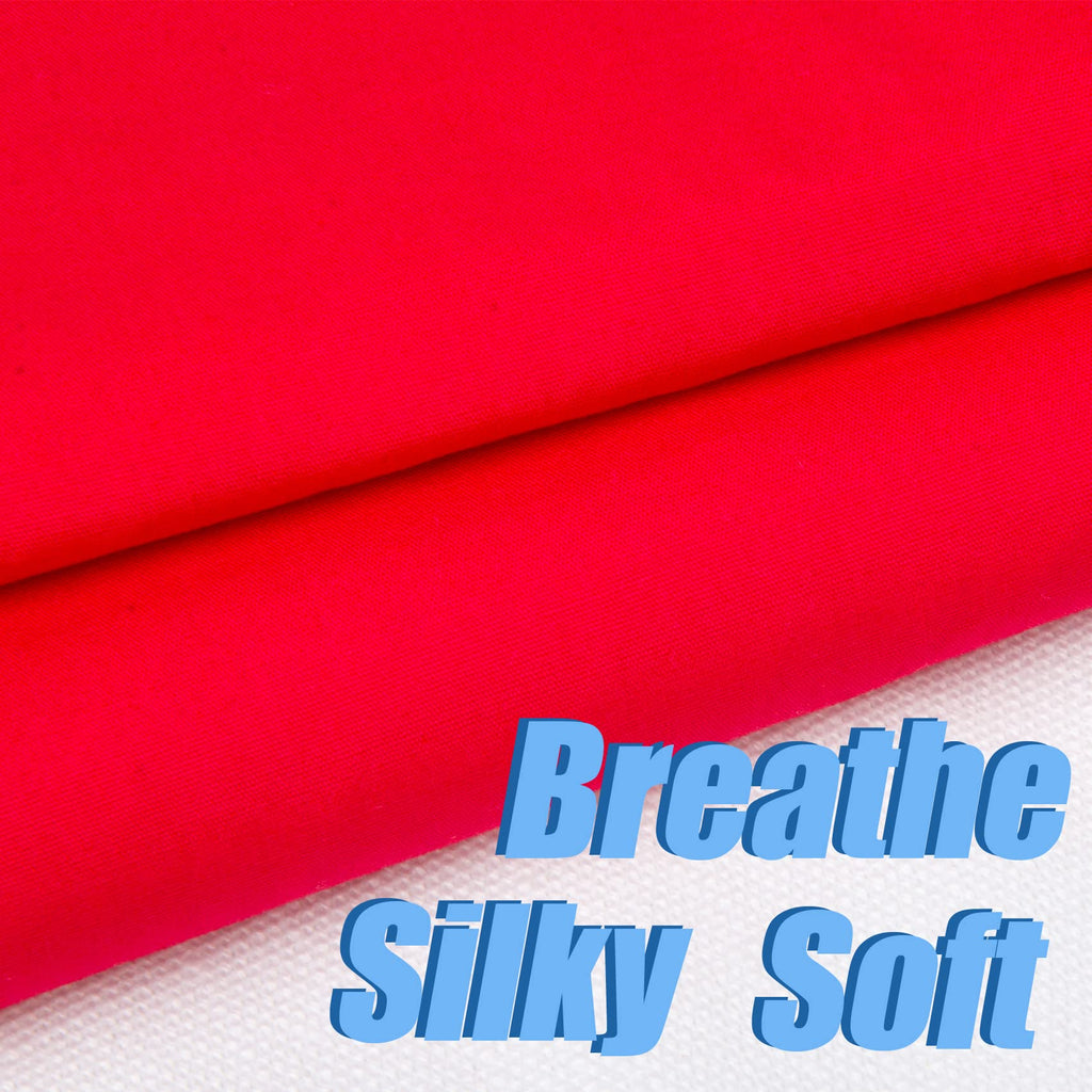 5 Yard Red Cotton Fabric, Natural Cotton Poplin Fabric by The Yard, 59 Inches Wide 100% Cotton Fabric, Soft Embroidery