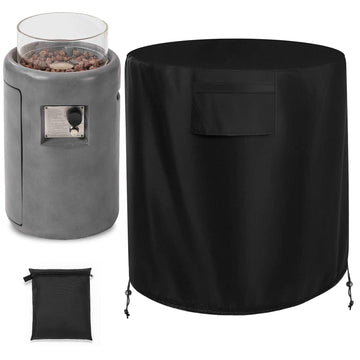 Pit Cover with Air Vents and Handles Round, Cylinder 22 inch(Dia22''xH25'') Fire pits Table Covers Build-in