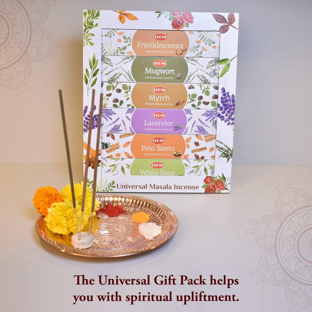 Universal Masala Gift Pack Incense Sticks | Natural Fragrance of Sandalwood for Positivity | Smudge Healing Incense - Set of 12