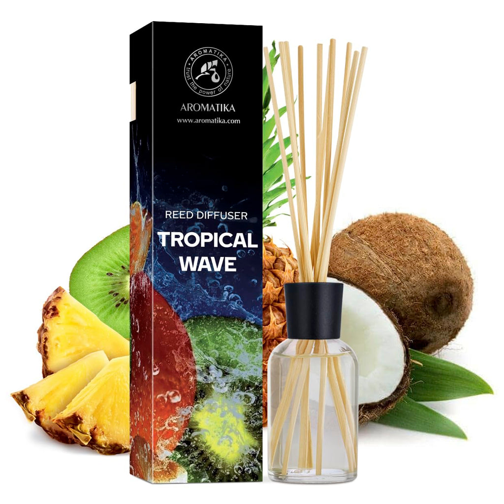 Reed Diffuser Tropical Wave 3.4 Fl Oz (100ml) - Room Diffuser with Exotic and Fresh Scent - Fragrance Diffuser with