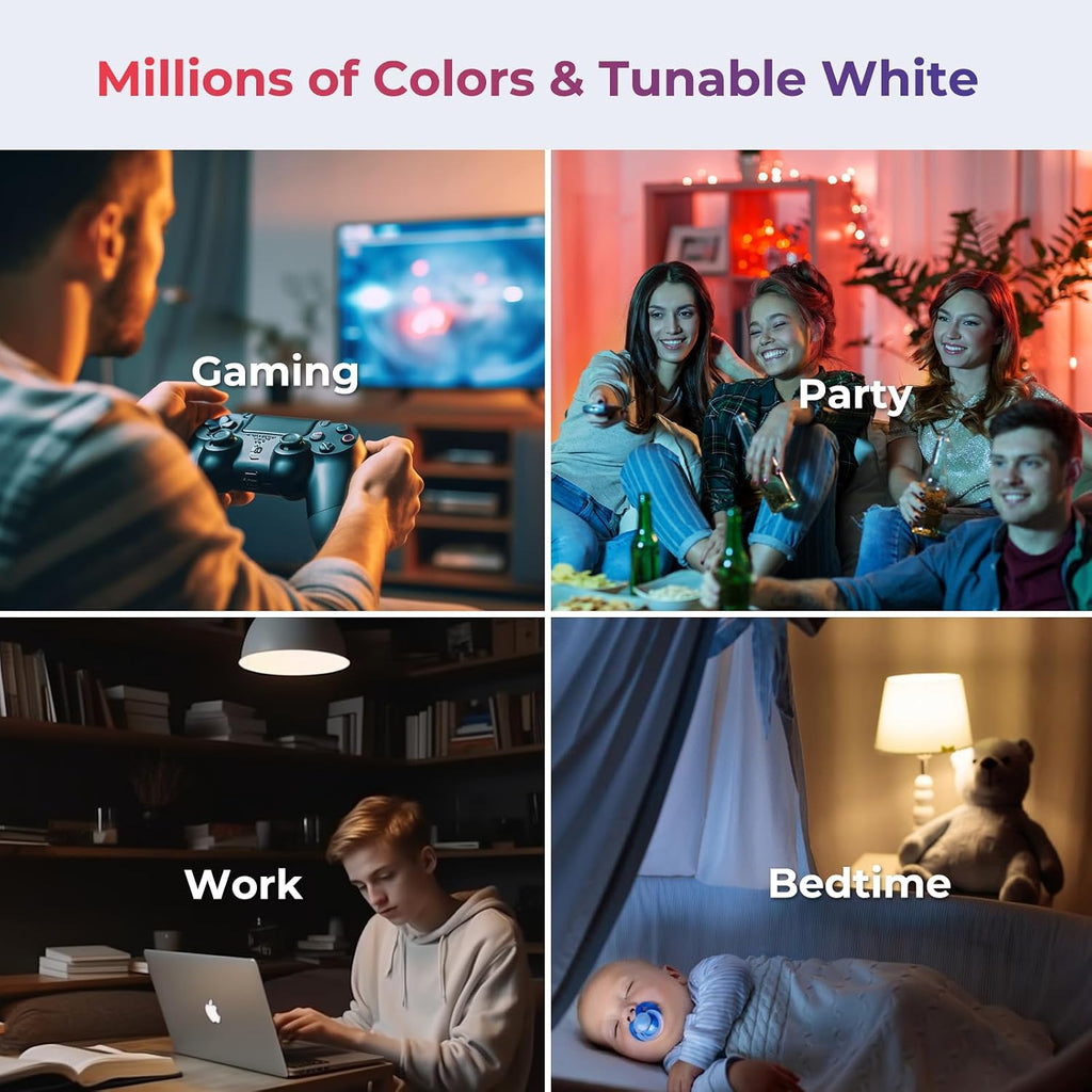 Zigbee Smart Color Bulb ZL1 4Pack,Compatible with Home Assistant(ZHA&Z2M), SmartThings,Aeotec,Homey,Hubitat or Echo
