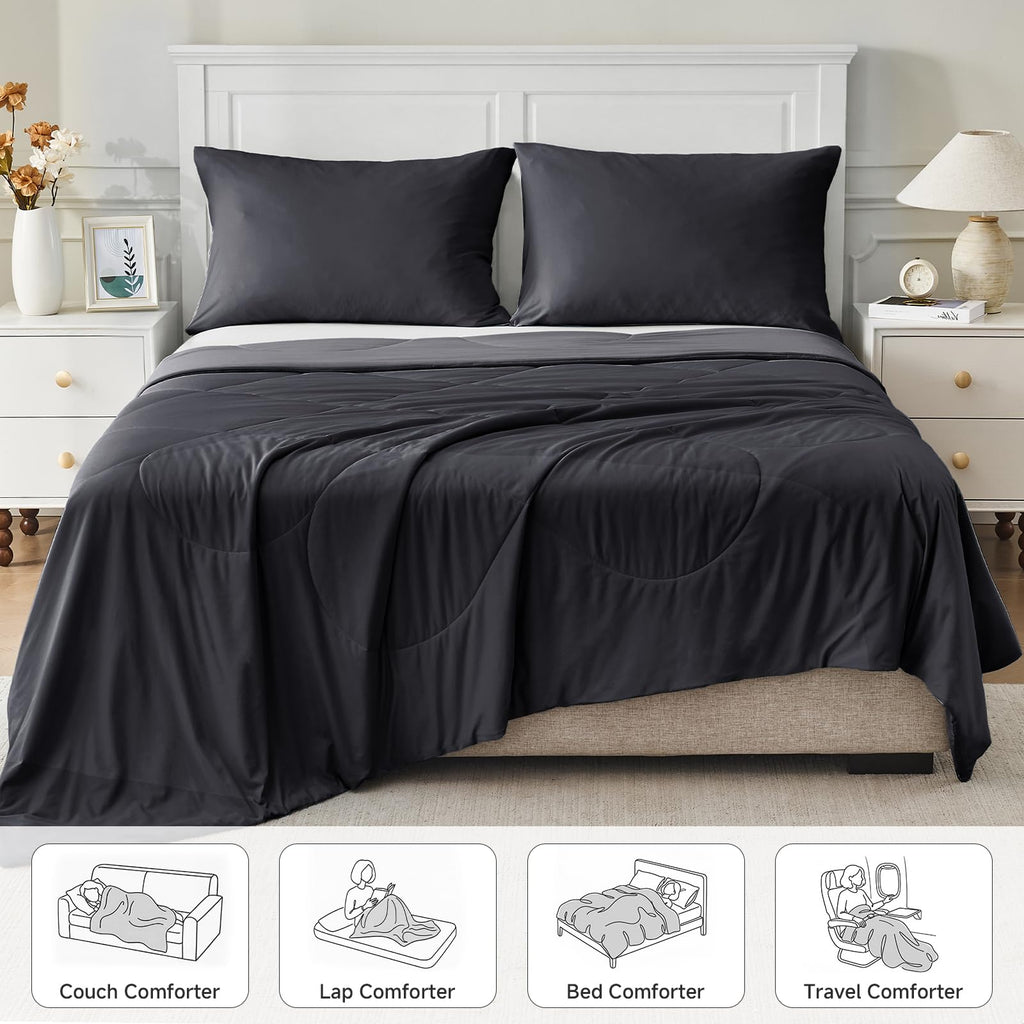 Cooling Comforter for Hot Sleepers Queen, Black 90"x90"