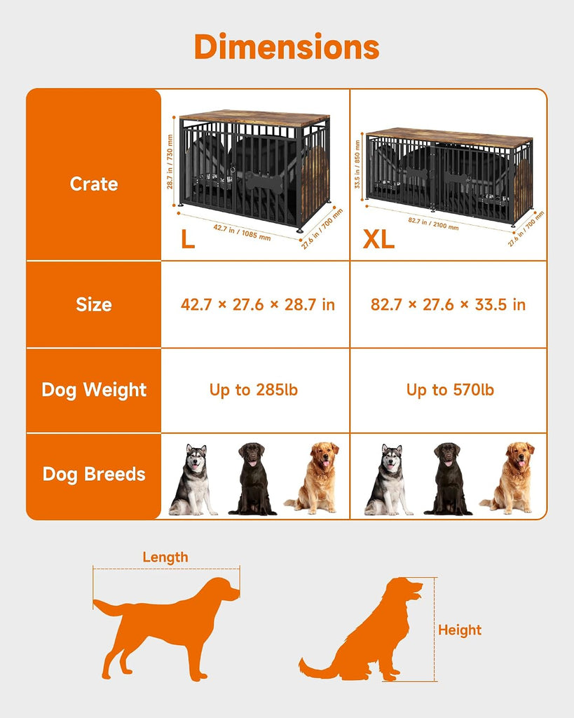 Dog Crate for Anxious Dogs Home Alone While You Work, Licensed LittleHaven Furniture-Style Double Calm Den Design
