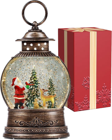 Christmas Snow Globes, Lighted Decorations Musical Snow Globes Lantern, Santa Christmas Decoration Indoor Home Décor