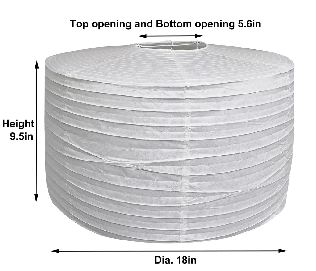 Inspired Noguchi Style Paper Lantern Lights Hanging Drum Paper Lampshade, 2PCS 18 inch