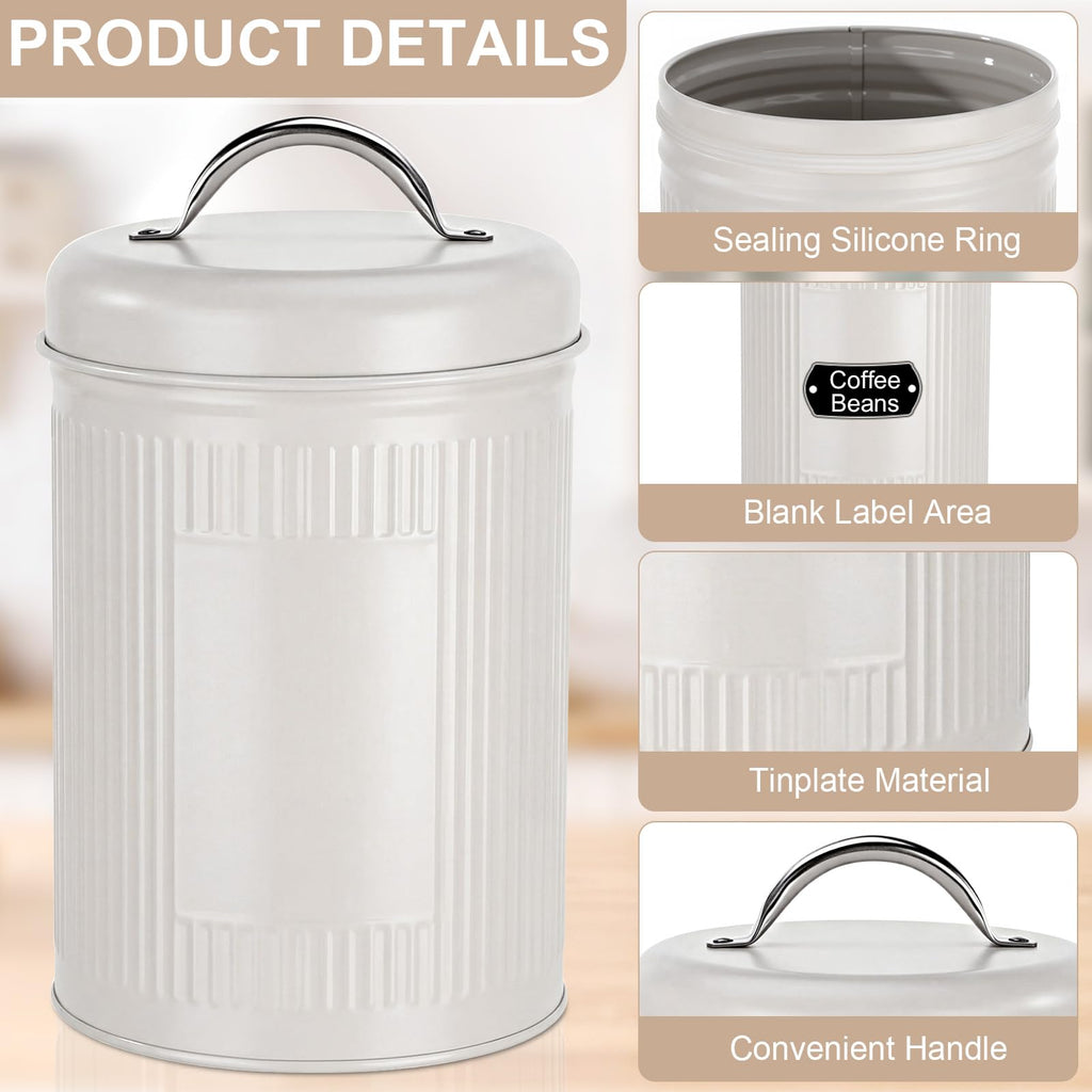10 Pack Canisters 48oz Airtight Metal Jars with Lids Farmhouse