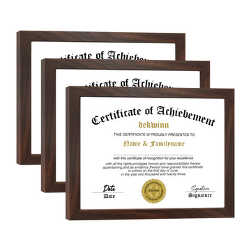 8.5x11 Diploma Frame Certificate Document Frame Set of 3 with High Definition Glass, Picture Frame for Wall and