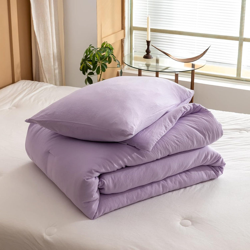 Full Comforter Sets for Girls Boys Teens Lavender, 3pcs (1 Boho Comforter & 2 Pillowcases) Lightweight Kids Comforter