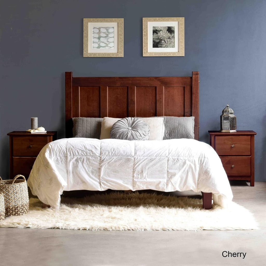 Shaker Solid Wood Panel Platform Bed, Full Size, Cherry