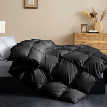 Feather and Down Fiber Comforter Insert, 100% Cotton Cover