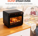 24L Steam and Air Fryer Combo Countertop Oven,11-in-1 Convection Baking and Steam,Bake,Broil,Dehydrate,304 Stainless