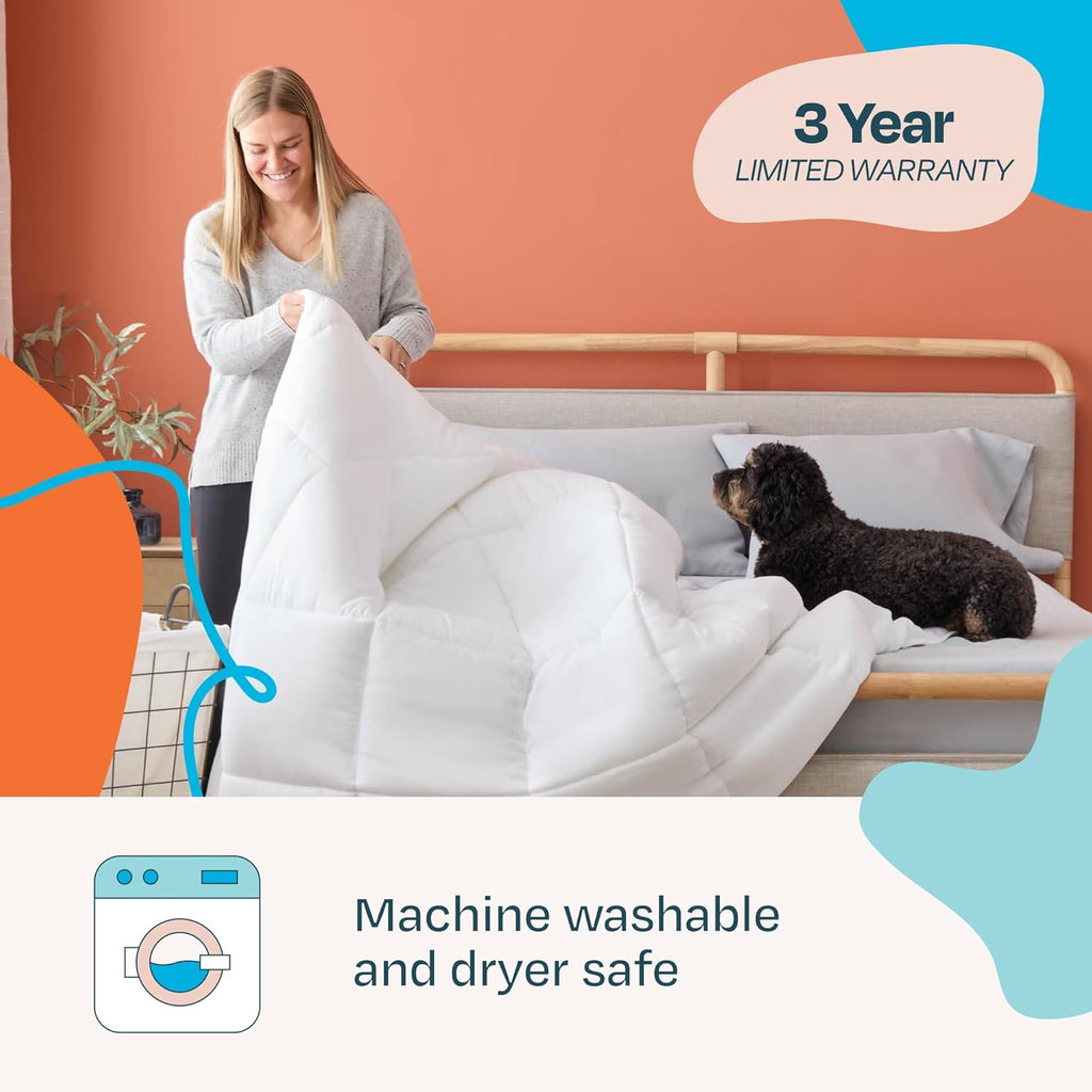 White Down Alternative Comforter and Duvet Insert, for Oversized King Bed