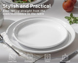 Plates and Bowls Set 12 Pcs,Stoneware Dinnerware Sets for 4 Microwavable,Oven & Dishwasher Safe Porcelain,Scratch