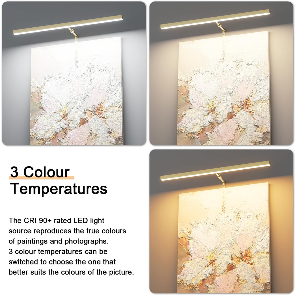 24" LED Picture Light Plug in, 9W Gold Art Light