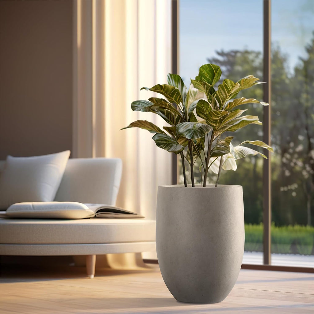 Modern Home Minimalist 21.7" Tall Weathered Concrete Bullet Planter | Minimalist, Handcrafted, Modern Decor