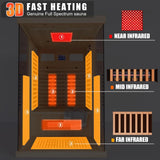 MEISSALIVVE Full Spectrum Infrared Sauna，1-2 Person Home Sauna，Wooden Canadian Hemlock Indoor Spa Sauna with Resonance