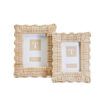 Wicker Weave Handmade Photo Frame, Rattan Made Picture Frames for Wall Decor, Tabletop Photo Display, Decorative