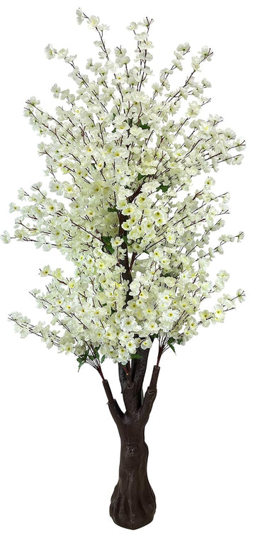 Cherry Blossom Tree 6.5Ft, Faux Peach Blossom Tree White Artificial Cherry Blossom Tree for Wedding Office Home Living