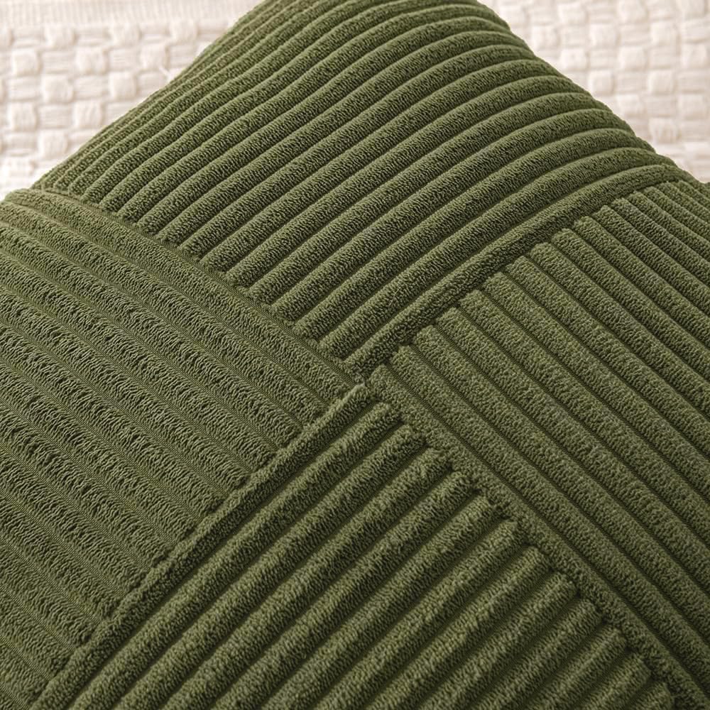 Olive Green Decorative Euro Sham Pillow Covers 24x24 Inch for Bed Couch Sofa Spring Decor Pack of 2 Boho Farmhouse