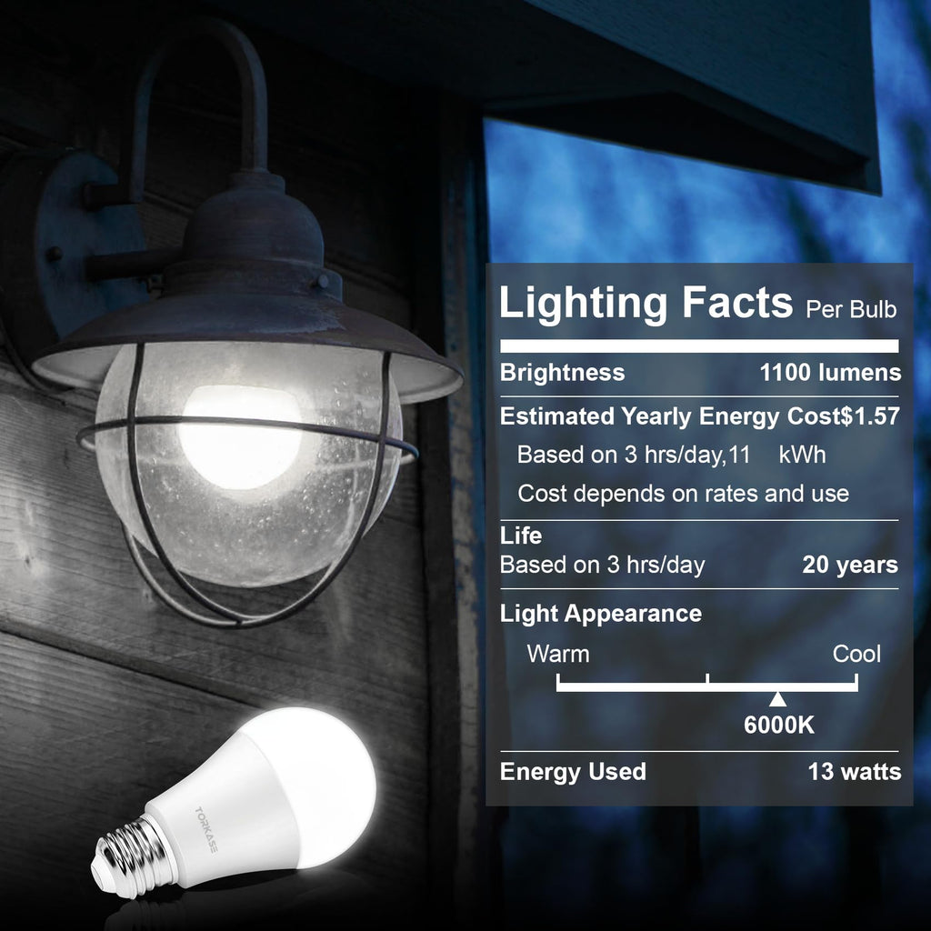 Outdoor Sensor Light Bulbs, E26 Dusk to Dawn Automatic Sensor