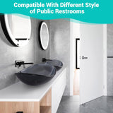 Aquaterior Tempered Glass Bathroom Vessel Sink Oval Vanity Above Counter Top Mount Basin Clear Grey Industrial Modern