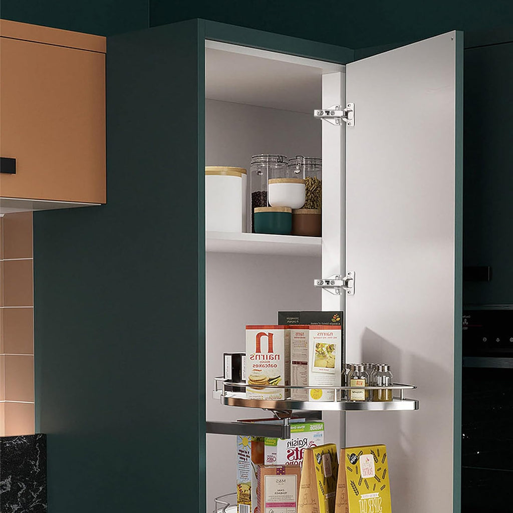 1 Pair（2 Pack） Kitchen Cabinet Hinges for Face Frame Cabinet, Concealed Cabinet Hinges Brushed Nickel with Mounting