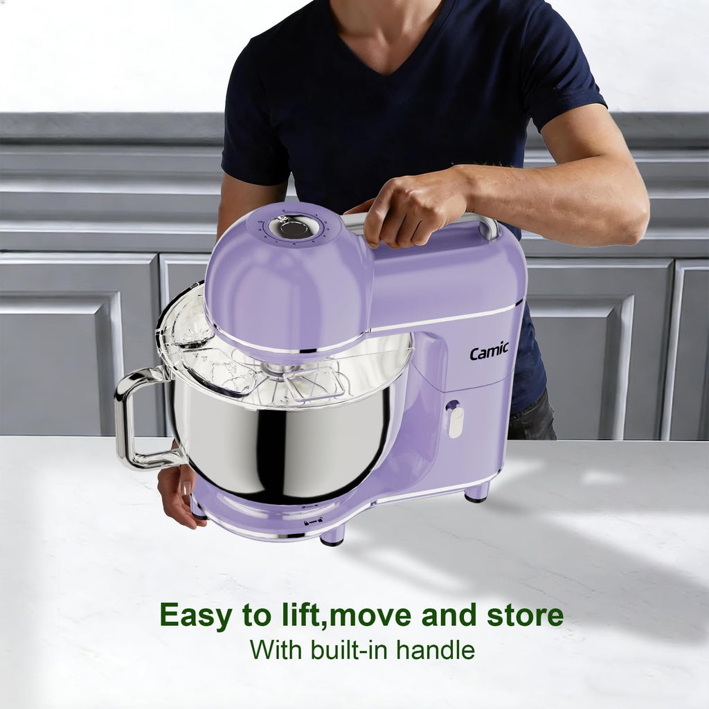 7.45 QT Tilt-Head Stand Mixer, Electric Mixer for Baking (Light-Purple)